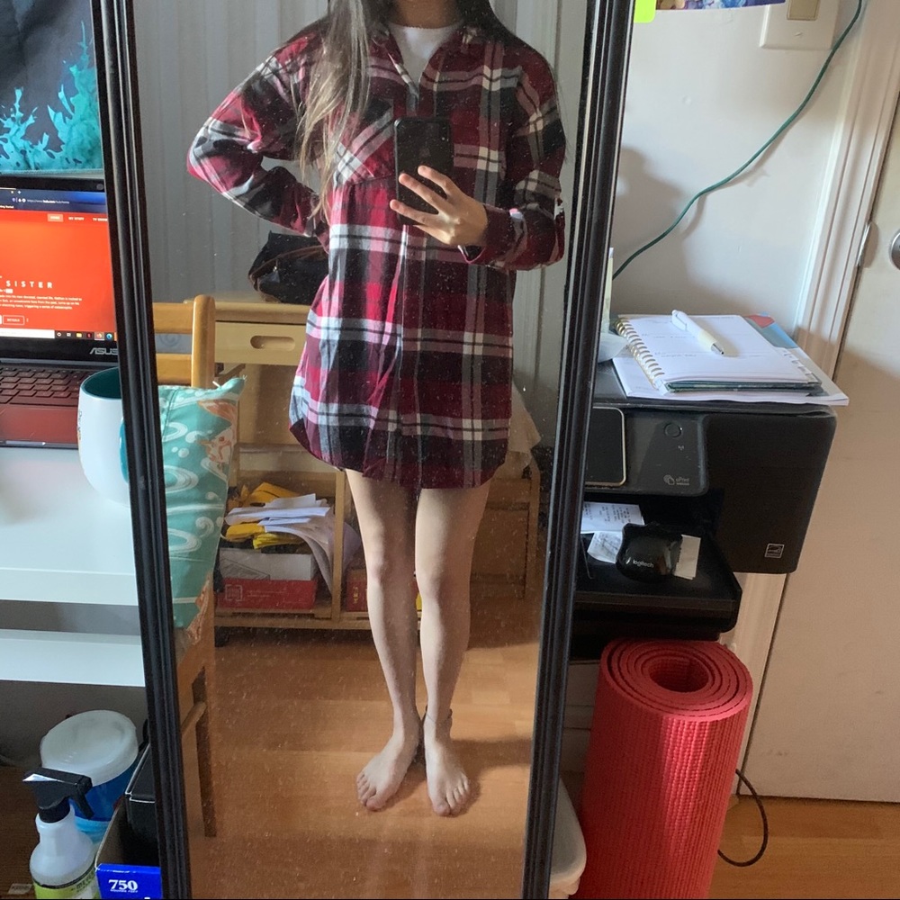 Forever 21 Red and Black Flannel Dress